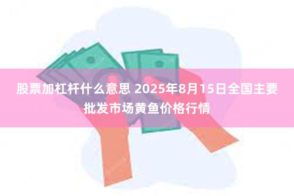 股票加杠杆什么意思 2025年8月15日全国主要批发市场黄鱼价格行情