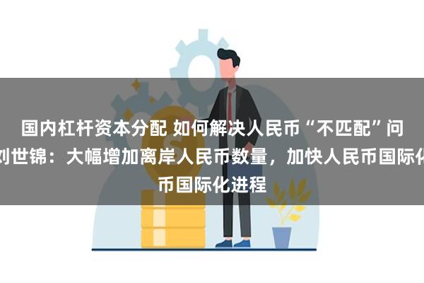 国内杠杆资本分配 如何解决人民币“不匹配”问题？刘世锦：大幅增加离岸人民币数量，加快人民币国际化进程